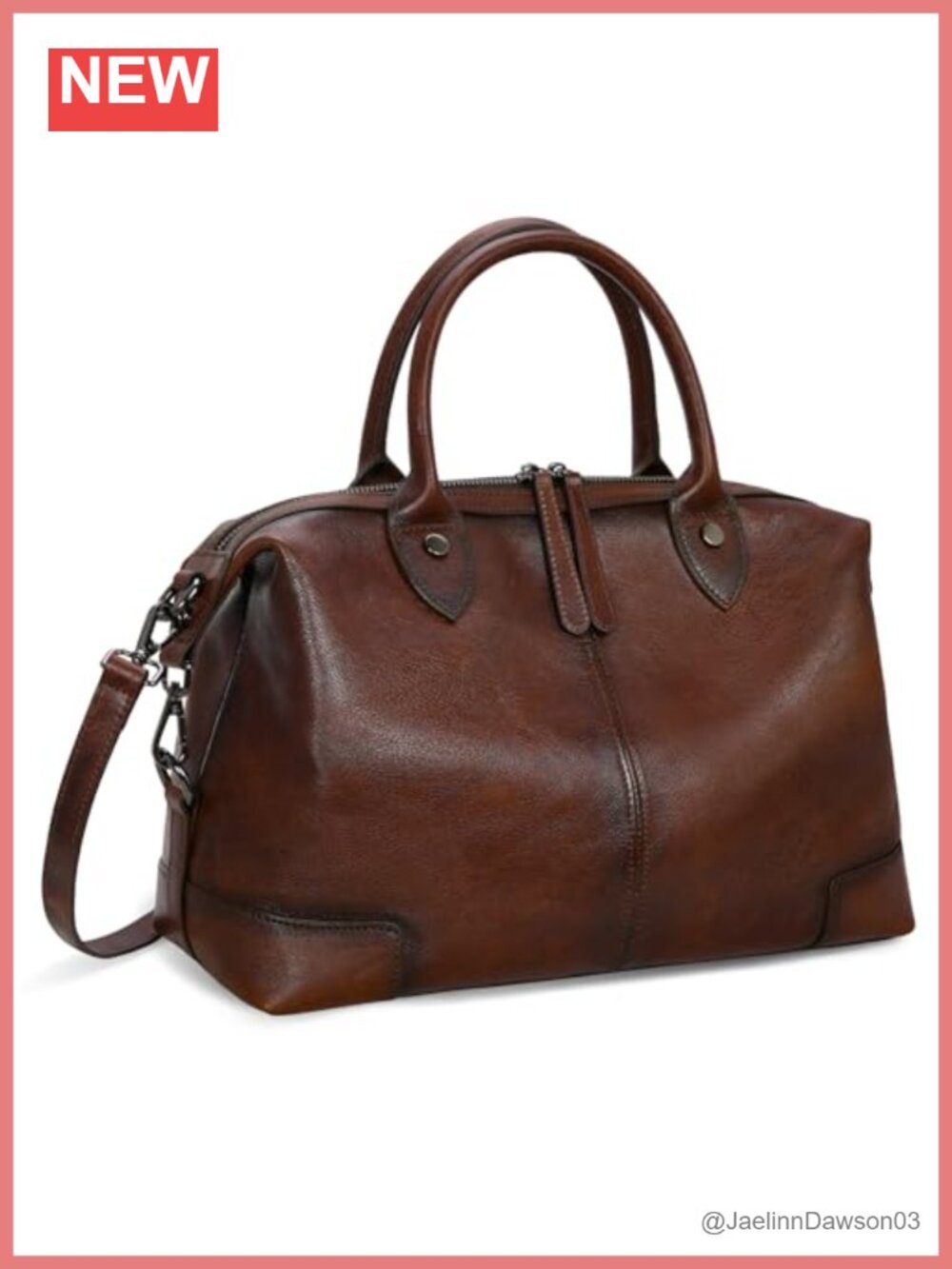 Genuine Leather Satchel Tote Large Top Handle Crossbody Purse with Adjustable